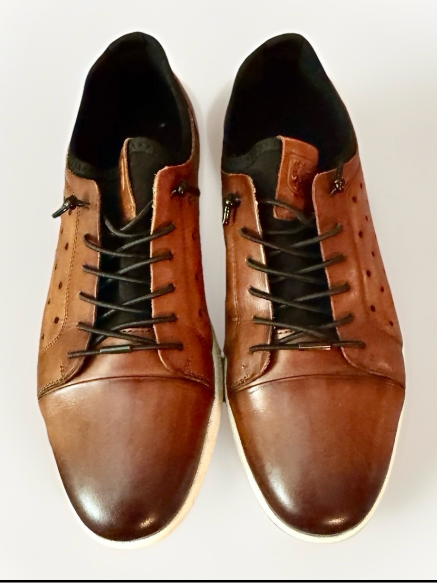 Stacy Adams Halden Cap Toe Sneakers Cognac Leather Size 7.5